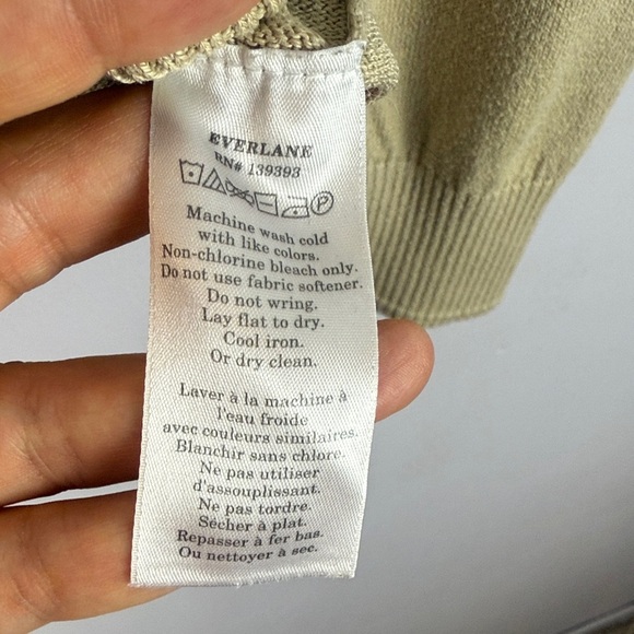 Everlane Organic Cotton Blend Casual Preppy Tan Long Sleeve Sweater Size Medium - Picture 7 of 9
